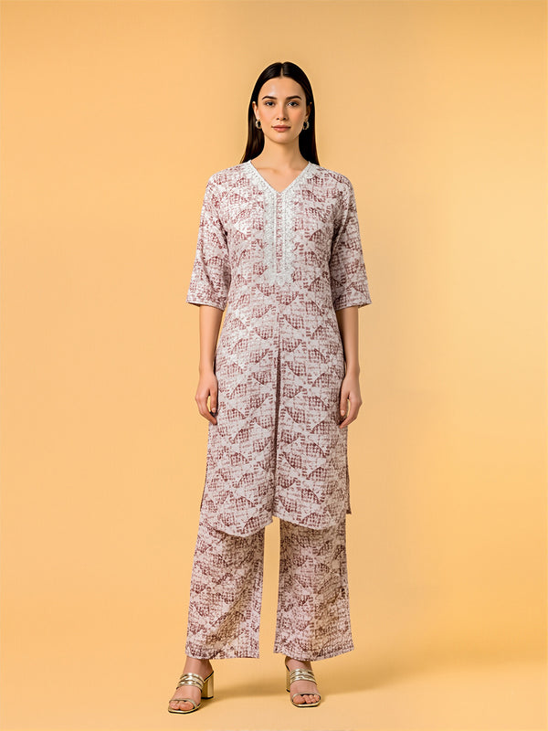 Printed Purple Coord set