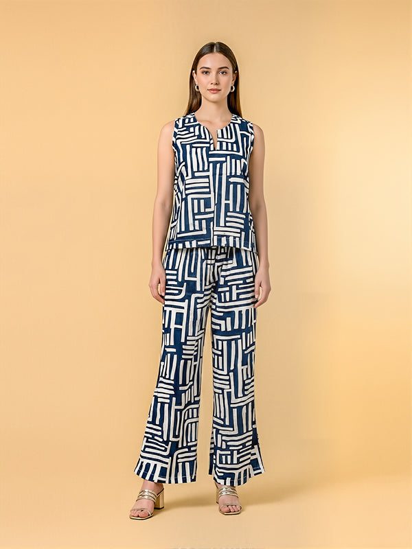 Printed White & Black Coord set