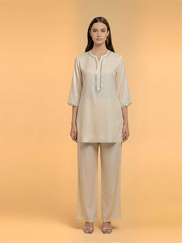 Solid Biege Co-ord Set