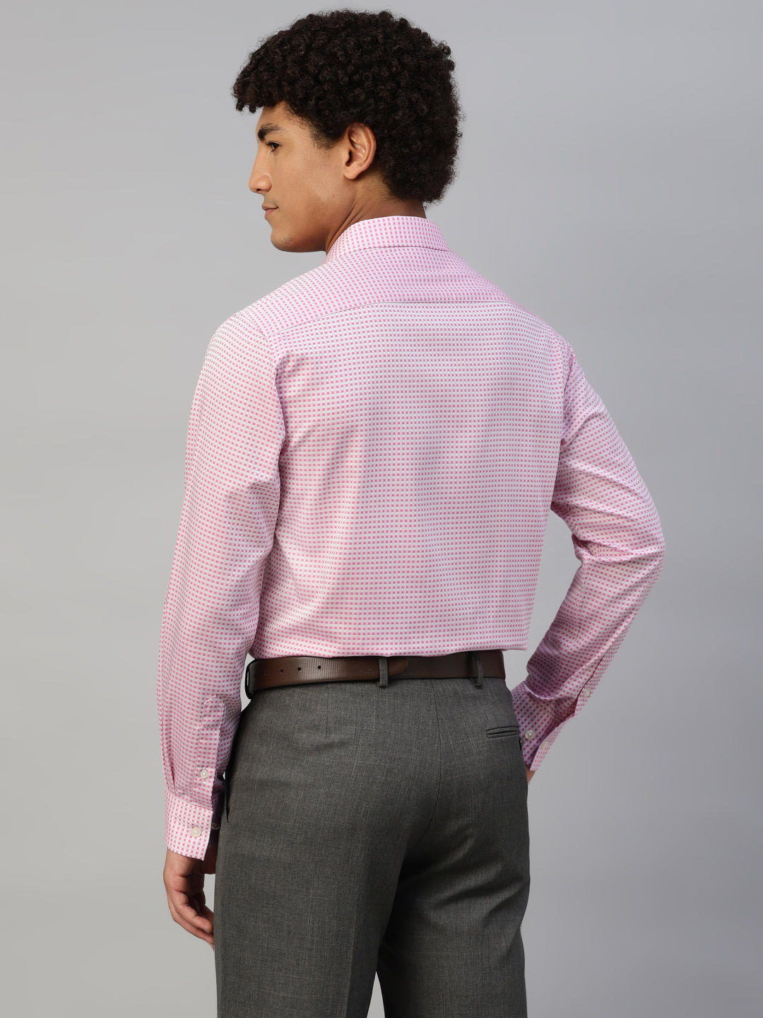 Don Vino Men's Pink Checks Regular Fit Full Sleeve Shirt