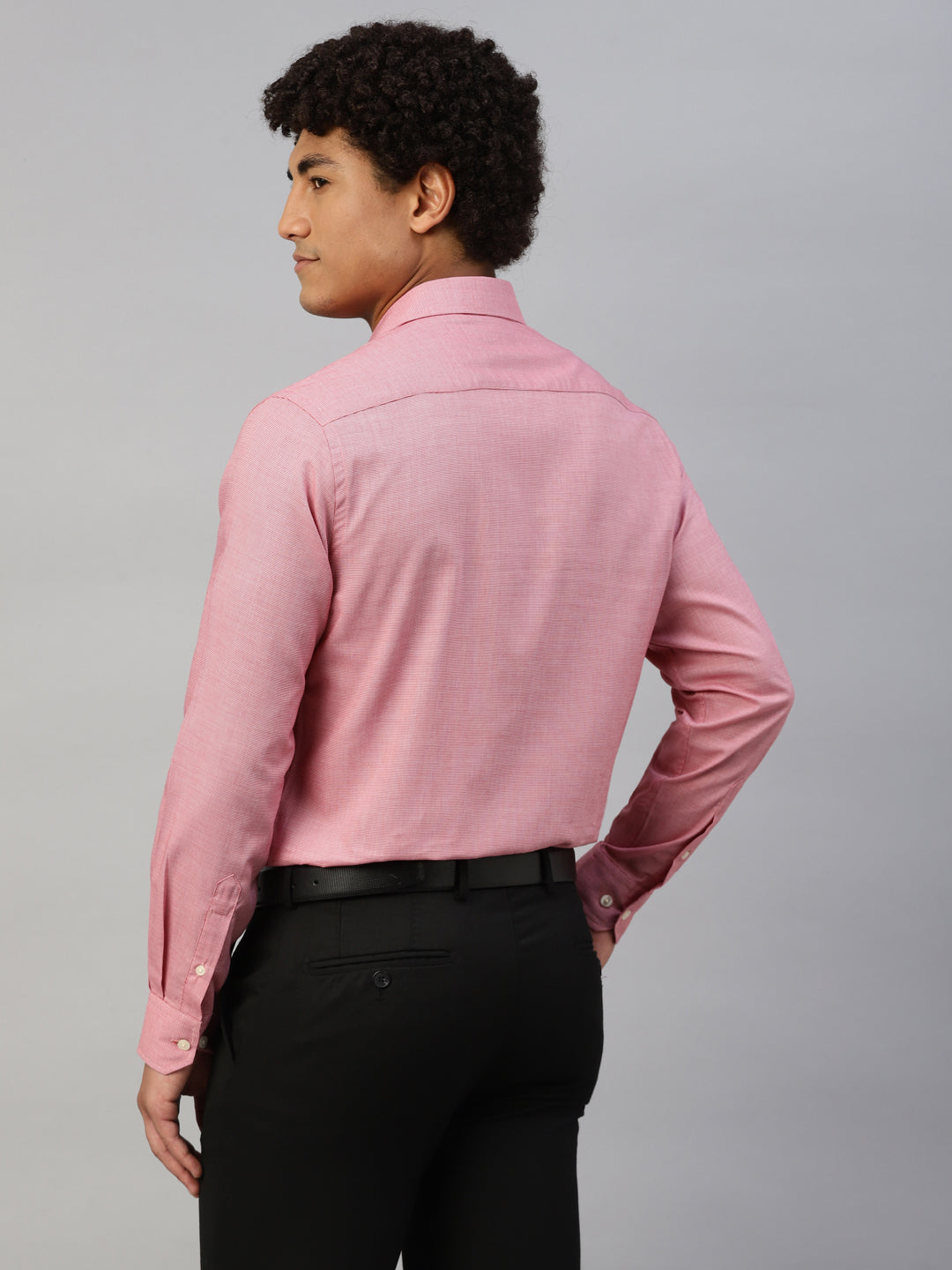 Don Vino Men's Pink Solid Regular Fit Full Sleeves Shirt