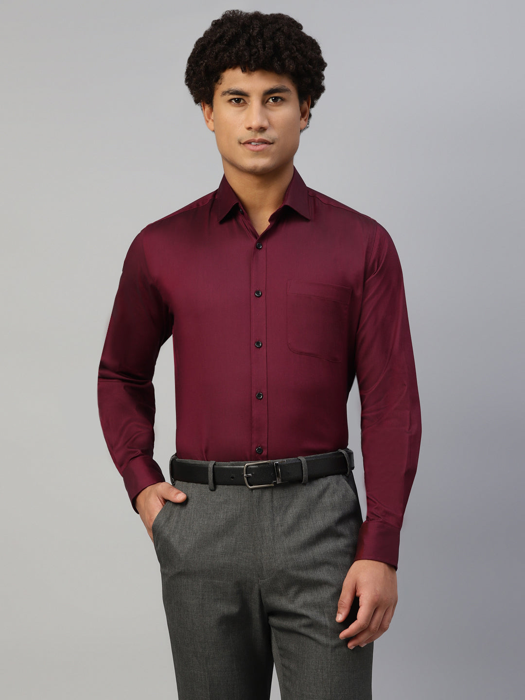 Don Vino Men's Solid Red Full Sleeve Regular Fit Shirt