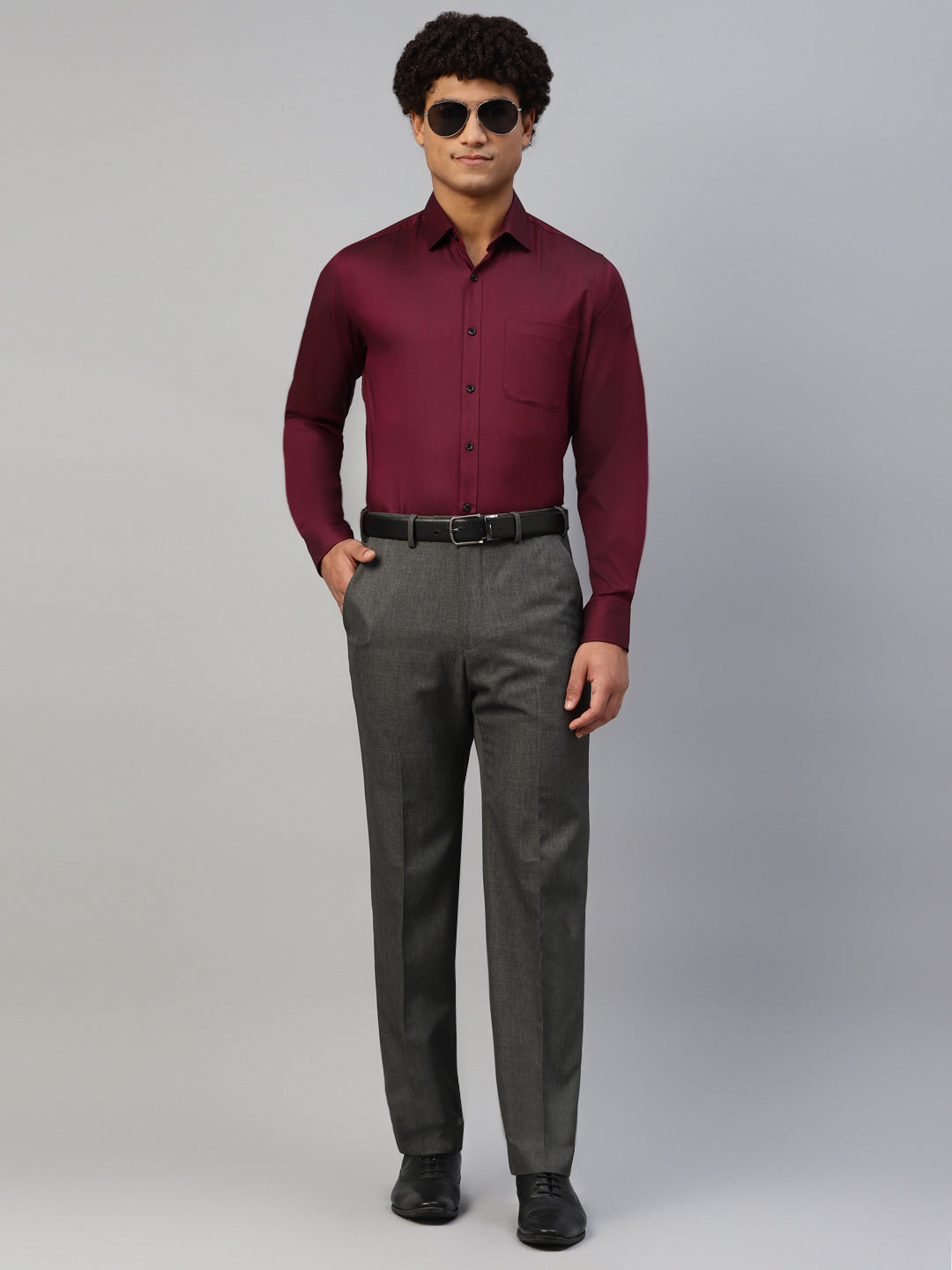 Don Vino Men's Solid Red Full Sleeve Regular Fit Shirt