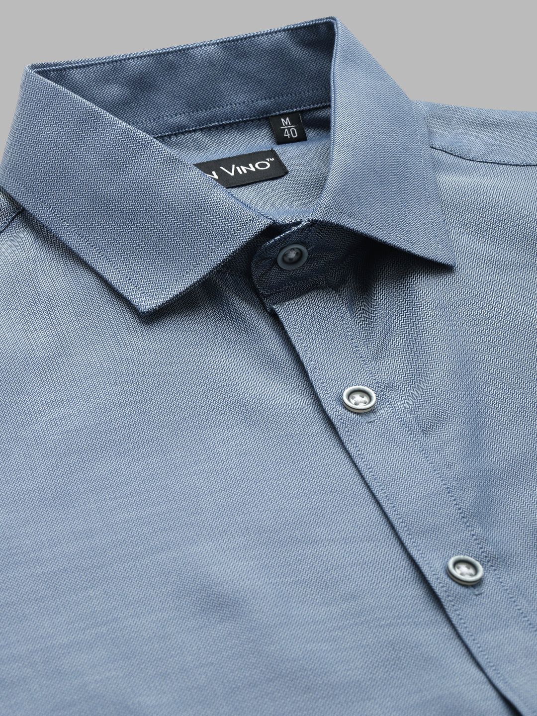 Don Vino Men's Solid Blue Full Sleeve Regular Fit Shirt