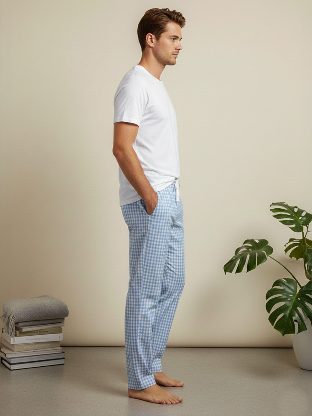 Checked Light Blue Co-ord Set – Donvino