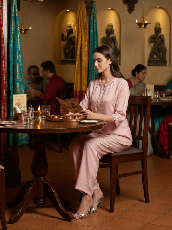 Solid Peach Co-ord Set