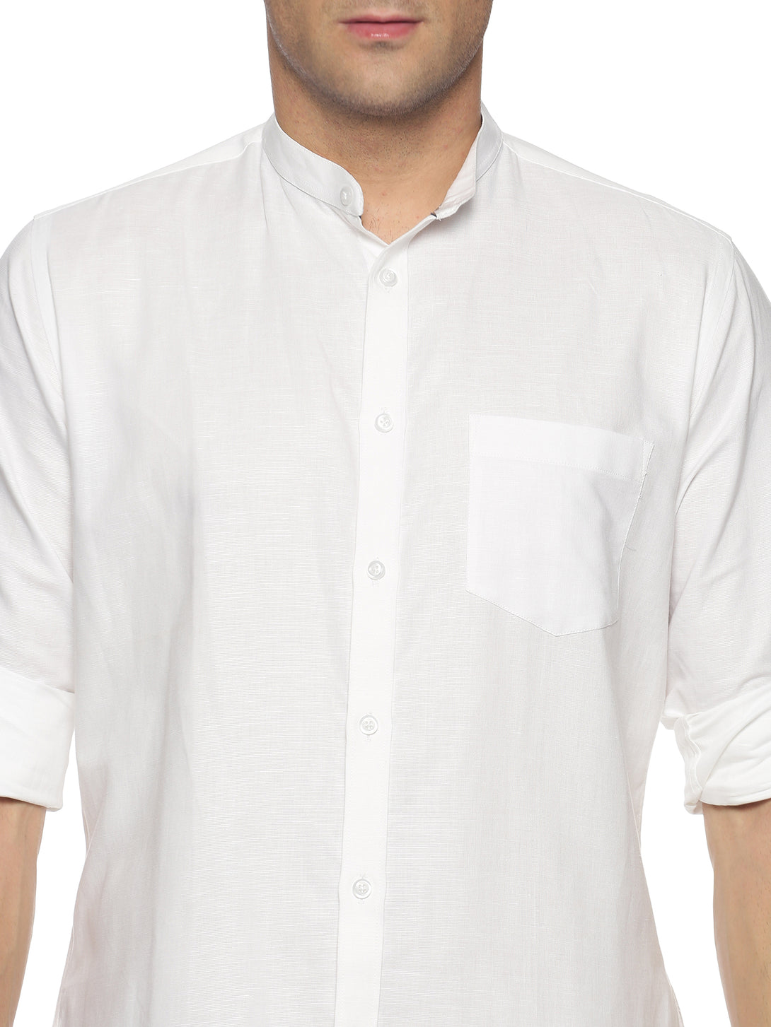 Don Vino Men Slim Fit Solid Mandarin Collar Casual Shirt