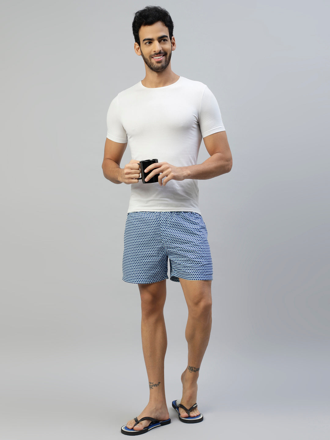Don Vino Men's Ocean Blue Printed Boxer Shorts