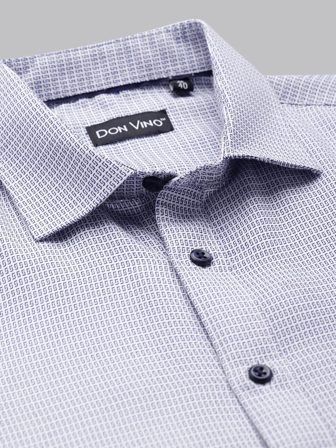 Don Vino Men's Light Blue Dobby Slim Fit Formal Shirt
