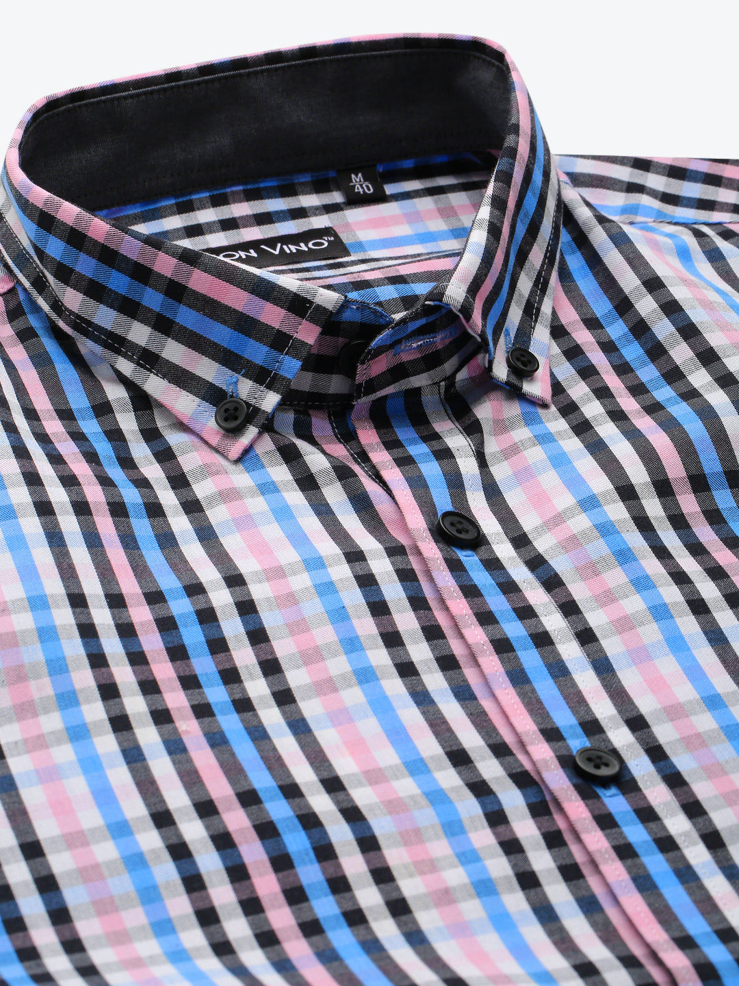 Don Vino Men's Multi Colored Casual Checks Shirt with Full Sleeves