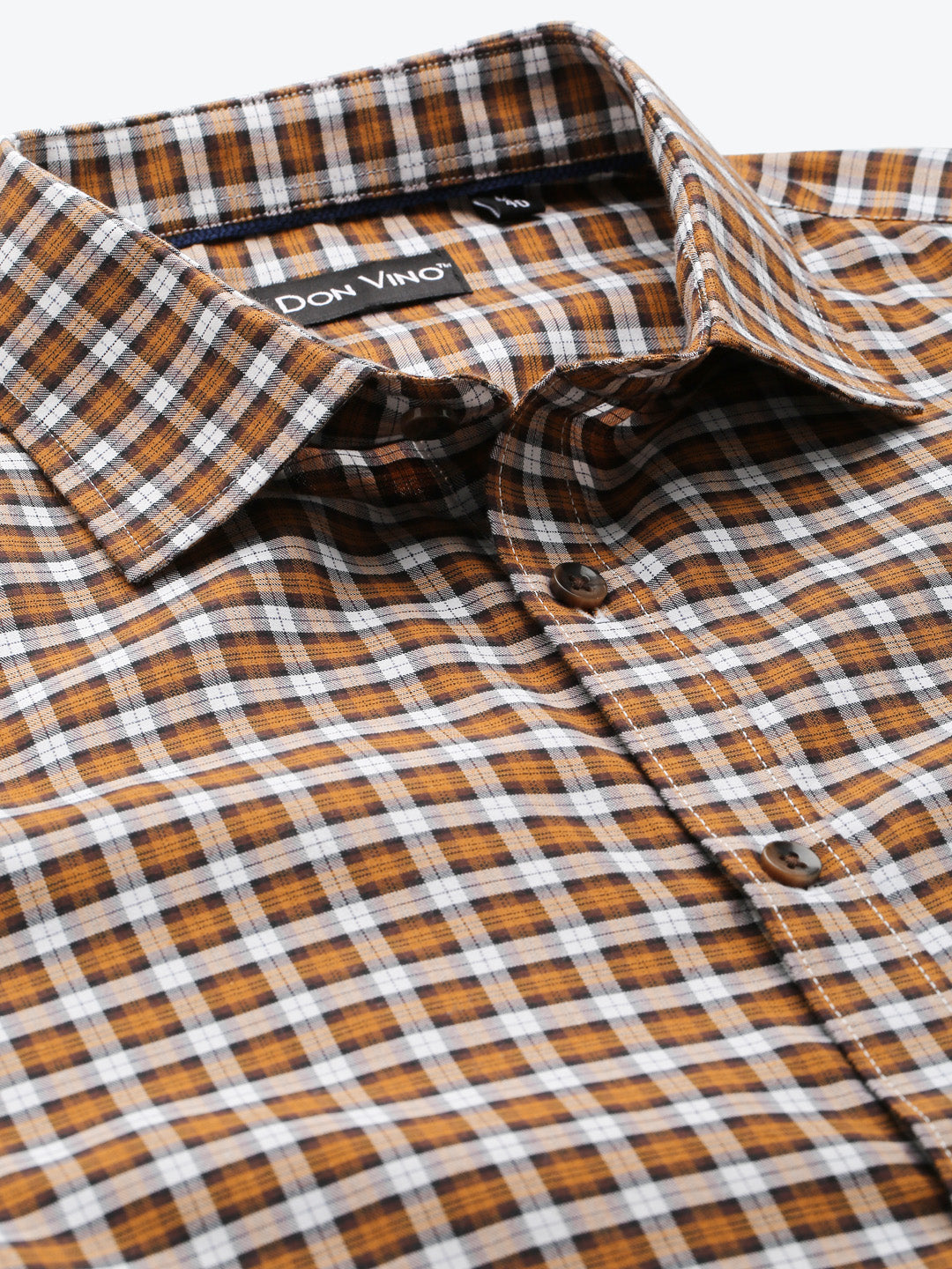 DonVino Brown Checks Shirt with Full Sleeves