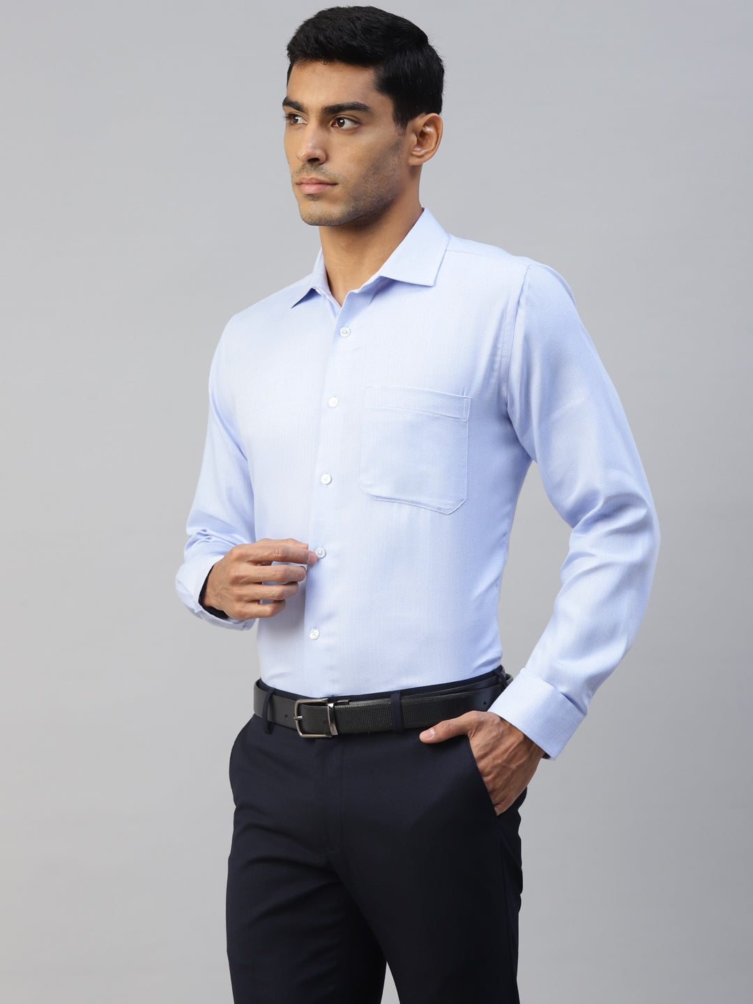 Men's Light Blue Slim Fit Formal Shirt