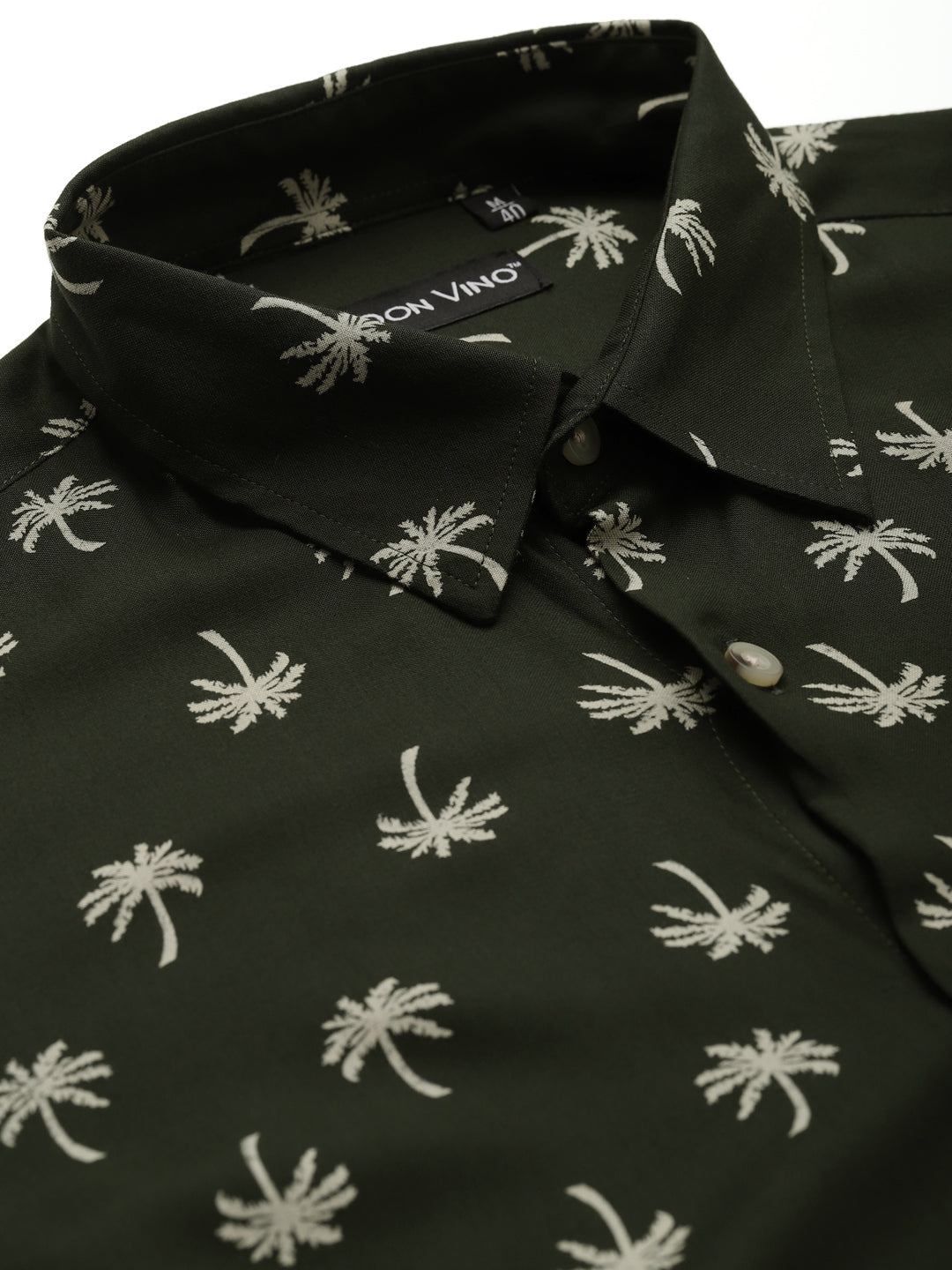 Don Vino Men's Tropical Printed Black Slim Fit Shirt