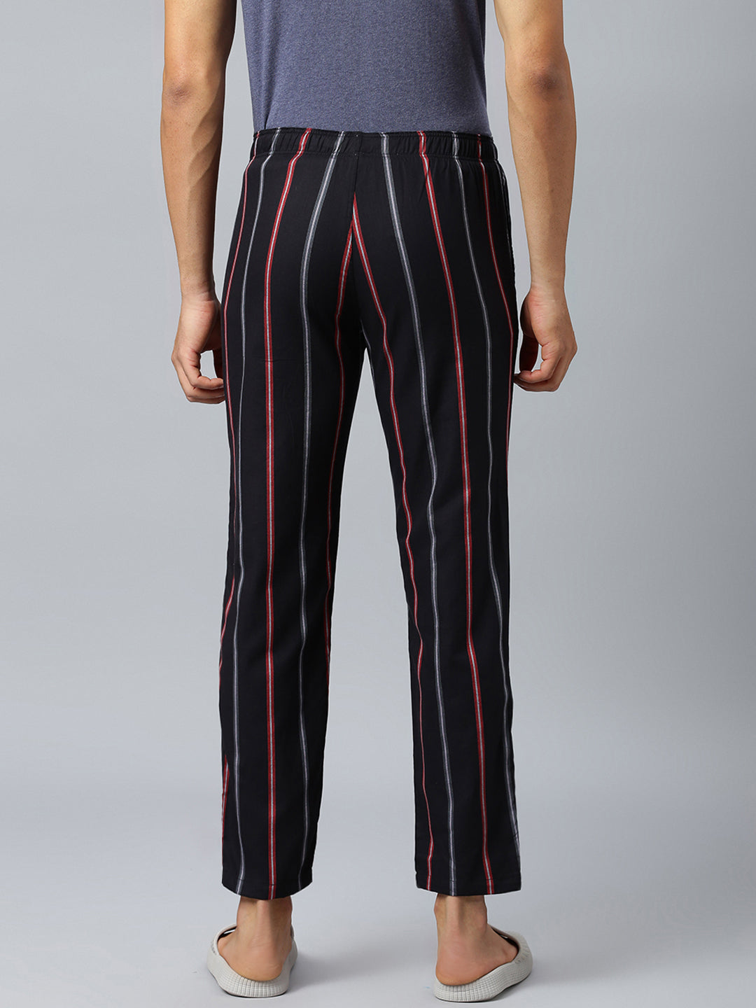 Don Vino Men's Black Lounge Pants With Stripes