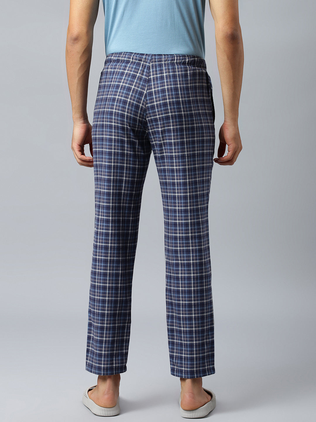 Don Vino Men's Navy & Green Checks Lounge Pants