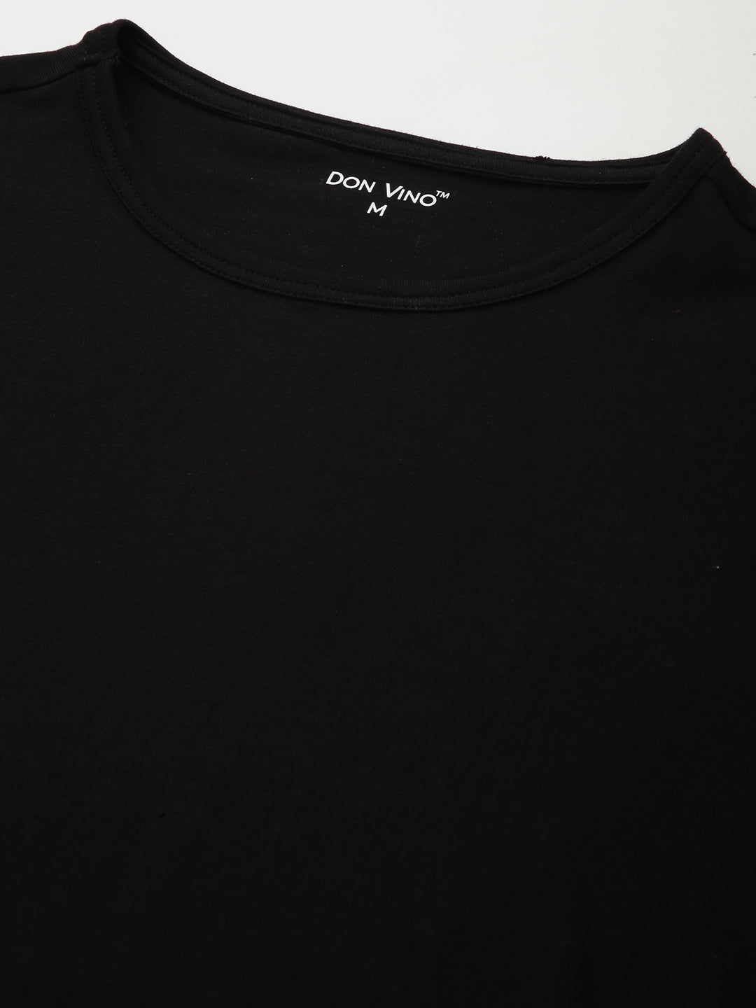 Don Vino Men's Black Solid Crew Neck T-Shirt