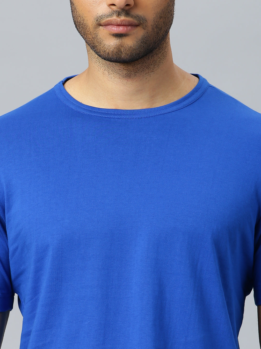 Don Vino Men's Solid Royal Blue Crew Neck T-Shirt