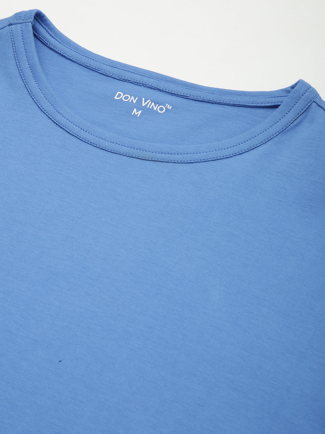Don Vino Men's Solid Cobalt Blue Crew Neck T-Shirt