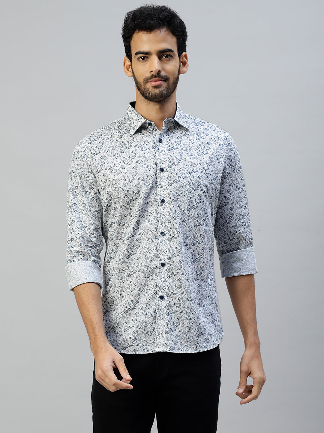 Don Vino Men's Multi Colored Full Sleeves Printed Shirt