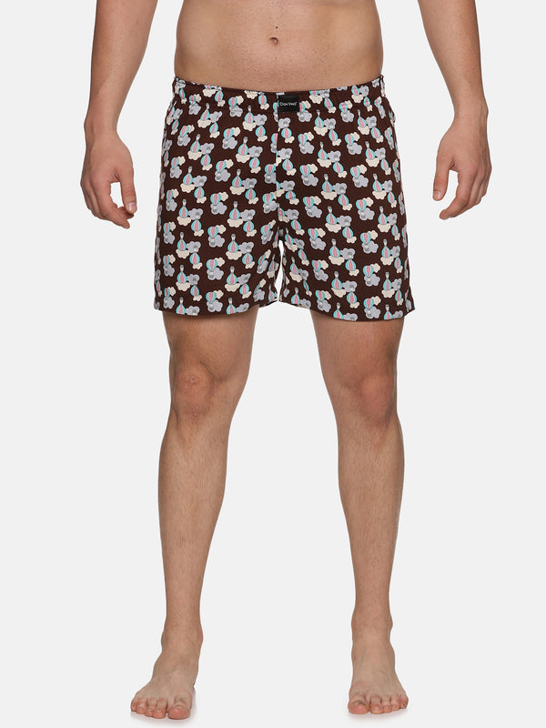 Men Brown  Printed Shorts By Don Vino