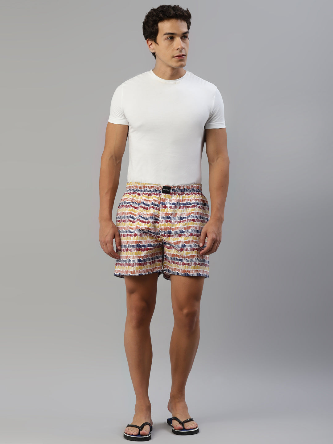 Don Vino Men's Printed Multicolor Cotton Boxer Shorts