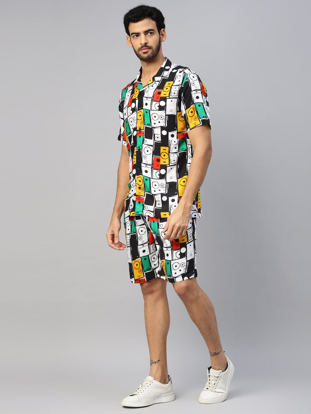 Don Vino Men's Multi-Colored Printed Slim Fit Co-Ord Set