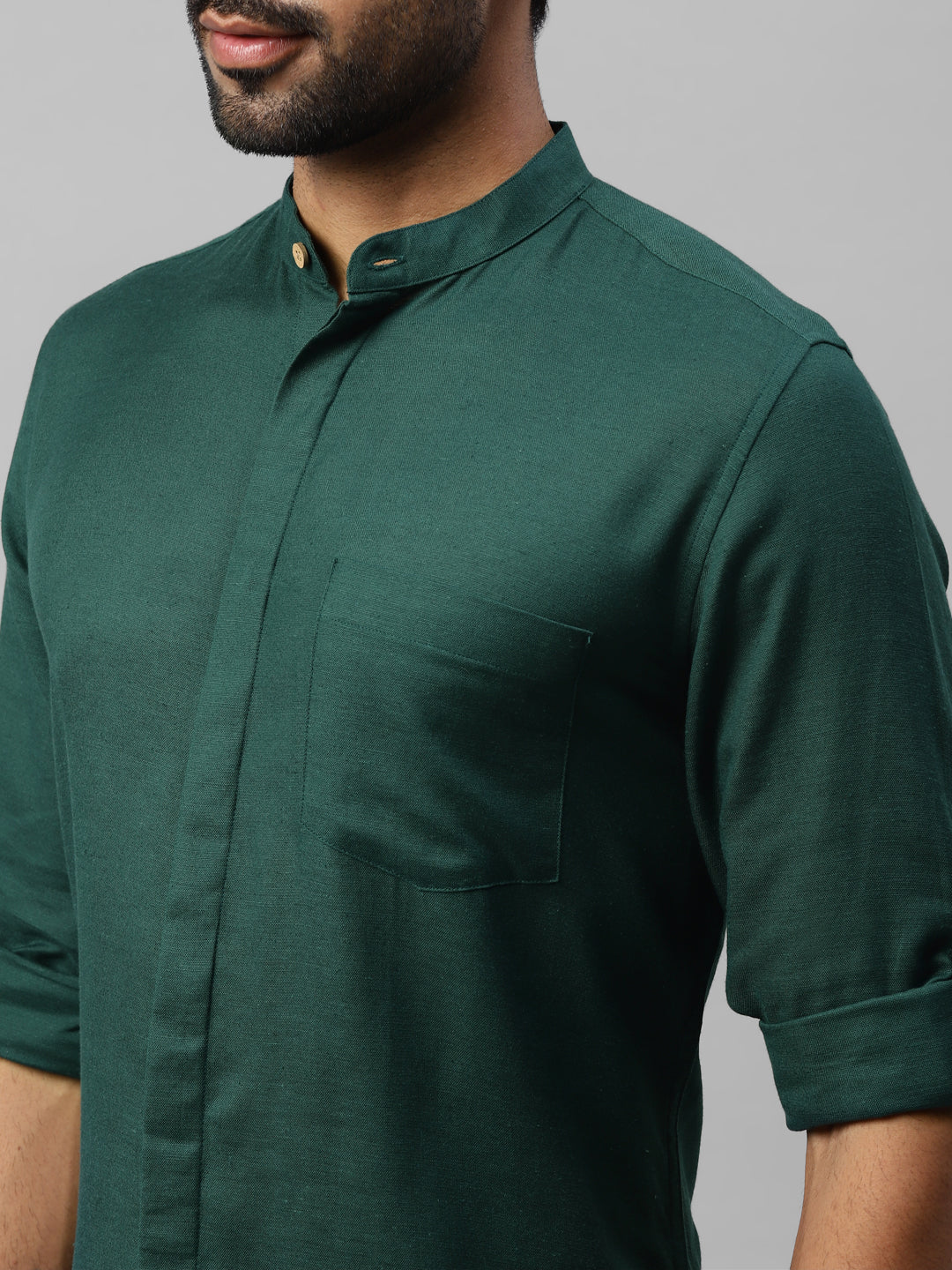 Don Vino Dark Green Tencel Slim Fit Shirt