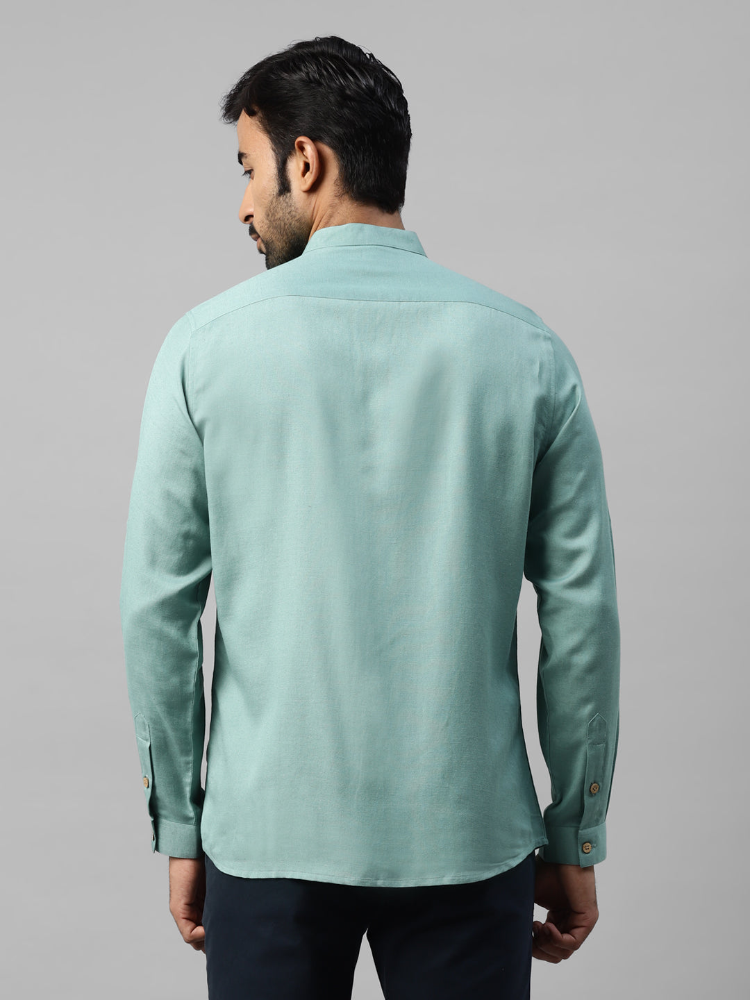 Don Vino Men's Sea Green Solid Slim Fit Shirt