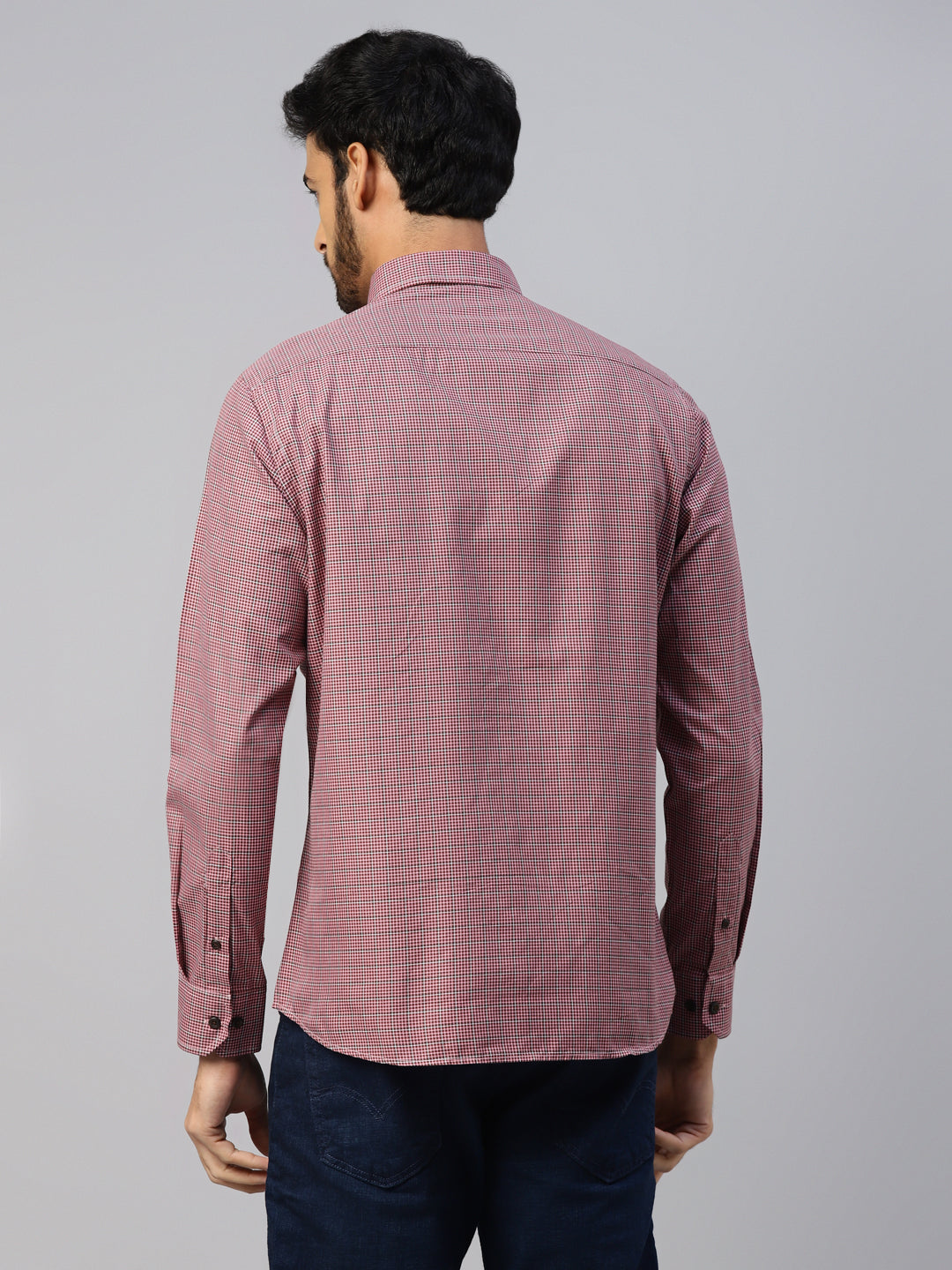 Men's Brown & Pink Checks Casual Shirt