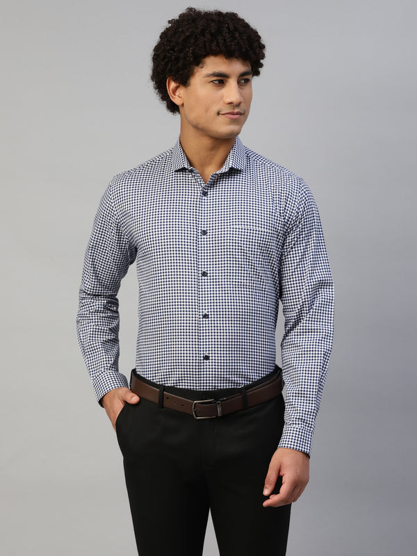 Don Vino Men's Blue Checks Regular Fit Full Sleeve Shirt