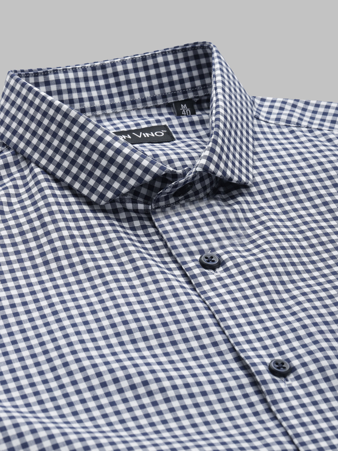 Don Vino Men's Blue Checks Regular Fit Full Sleeve Shirt