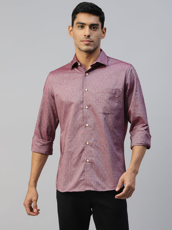 Don Vino Men's Purple Regular Fit Shirt