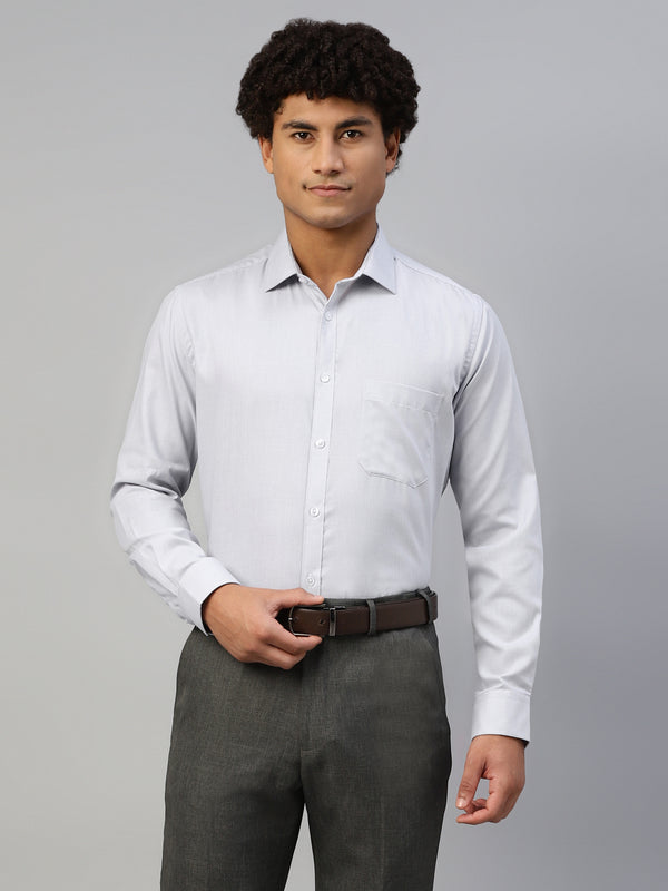 Don Vino Men's Solid Grey Full Sleeve Regular Fit Shirt