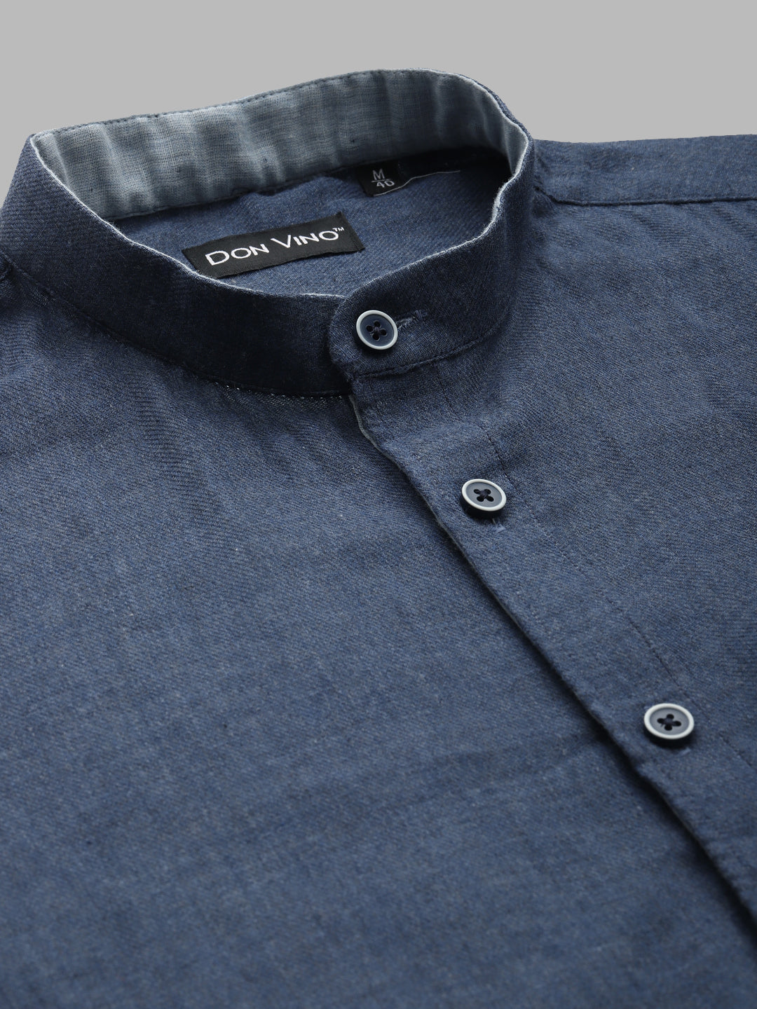 Don Vino Men's Blue Solid Regular Fit Full Sleeves Shirt