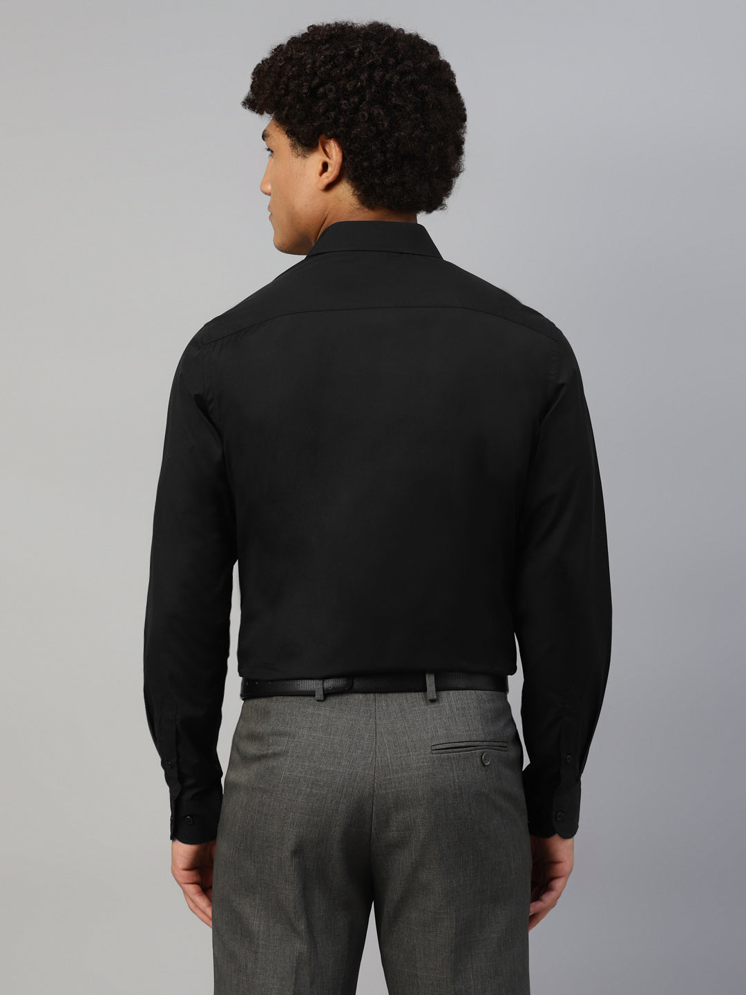 Don Vino Men's Solid Black Full Sleeve Regular Fit Shirt