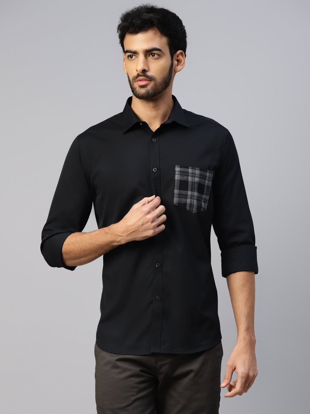Don Vino Men's Slim Fit Shirt With Contrast Pockets
