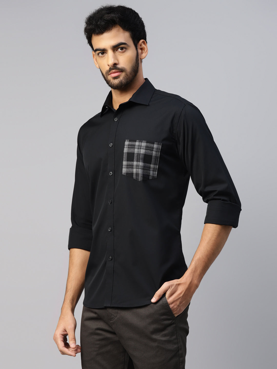 Don Vino Men's Slim Fit Shirt With Contrast Pockets