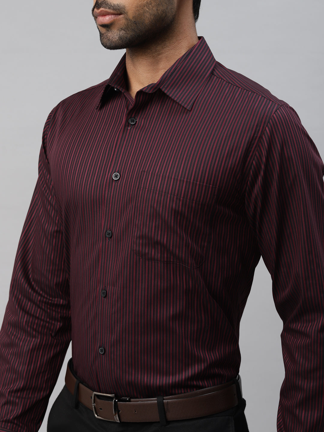 Don Vino Men's Wine Stripes Slim Fit Shirt