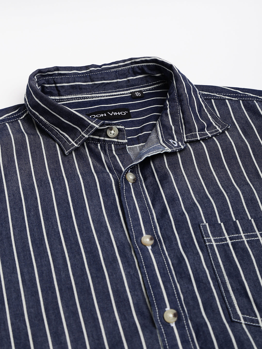 Don Vino Men's Stripes Blue Shirt