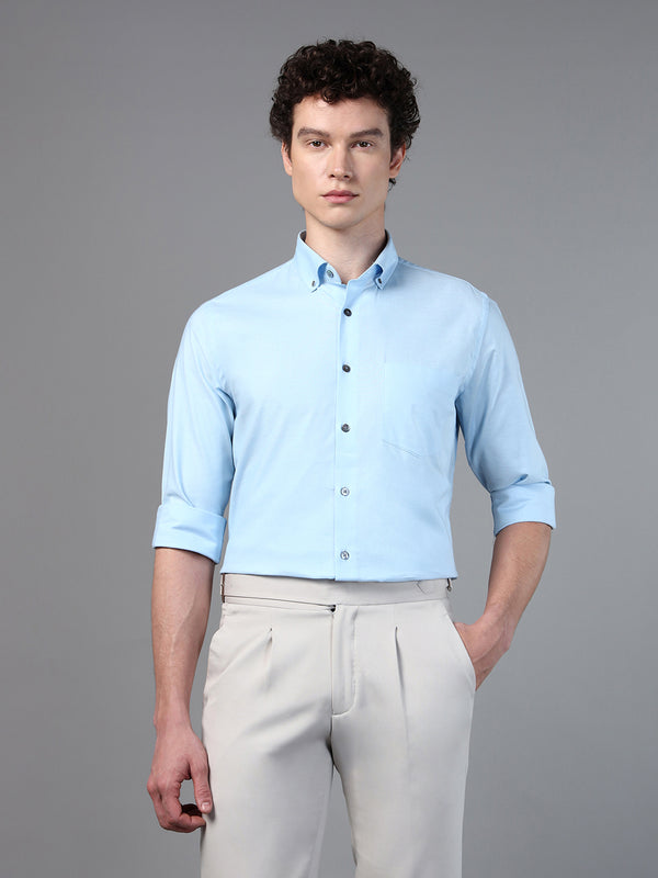 Don Vino Men's Light Blue Solid Formal Shirt