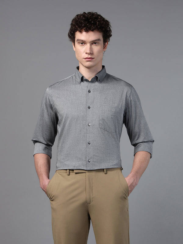 Don Vino Men's Grey Solid Formal Shirt