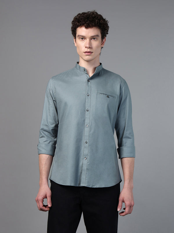 Don Vino Men's Grey Solid Formal Shirt