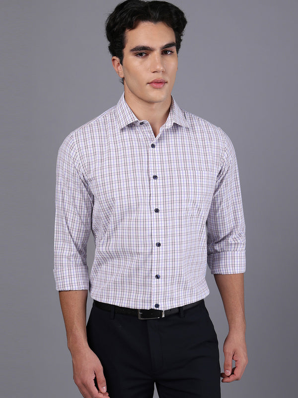 Don Vino Men's Multicolored Formal Checked Shirt