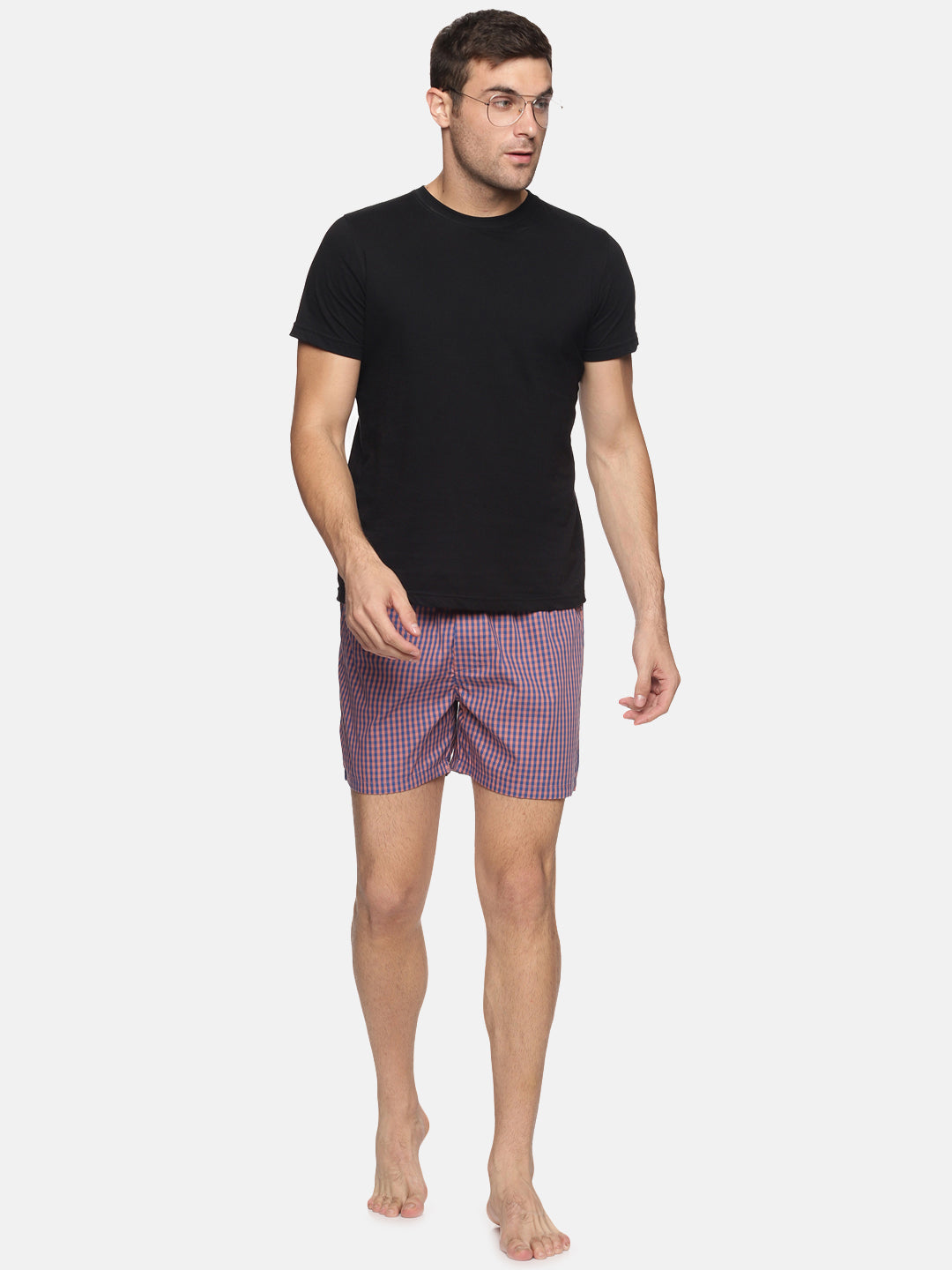 Don Vino Men Purple Checkered Boxer Shorts