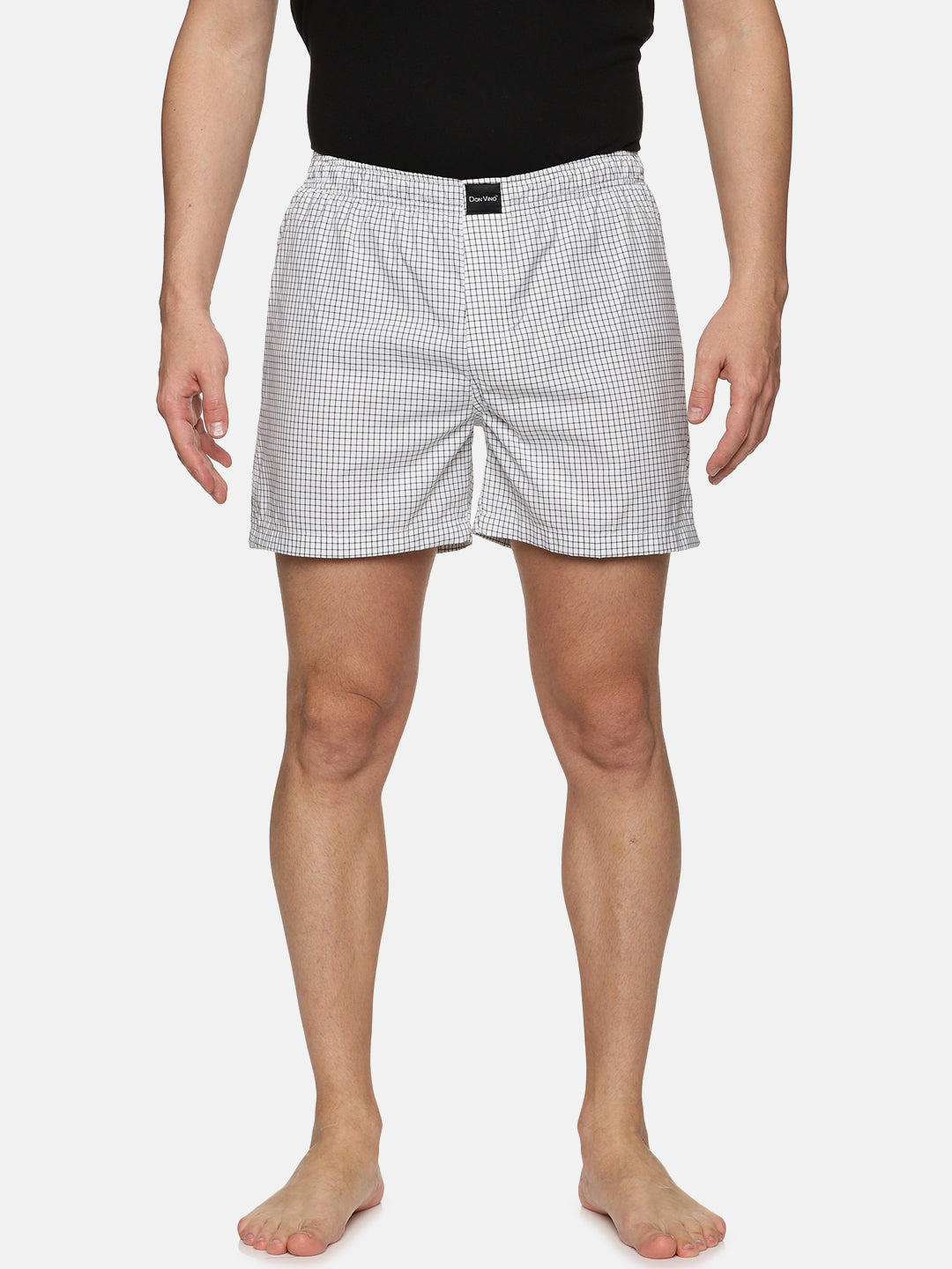 Don Vino Men White Checkered Boxer Shorts