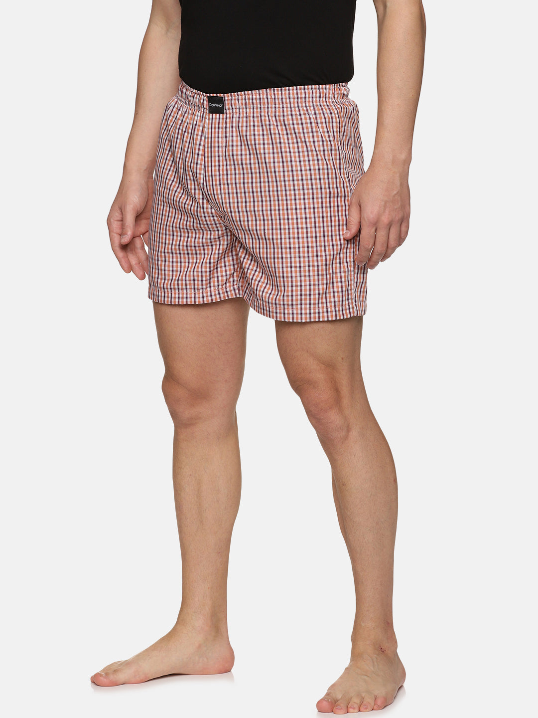 Don Vino Men Brown Checkered Boxer Shorts
