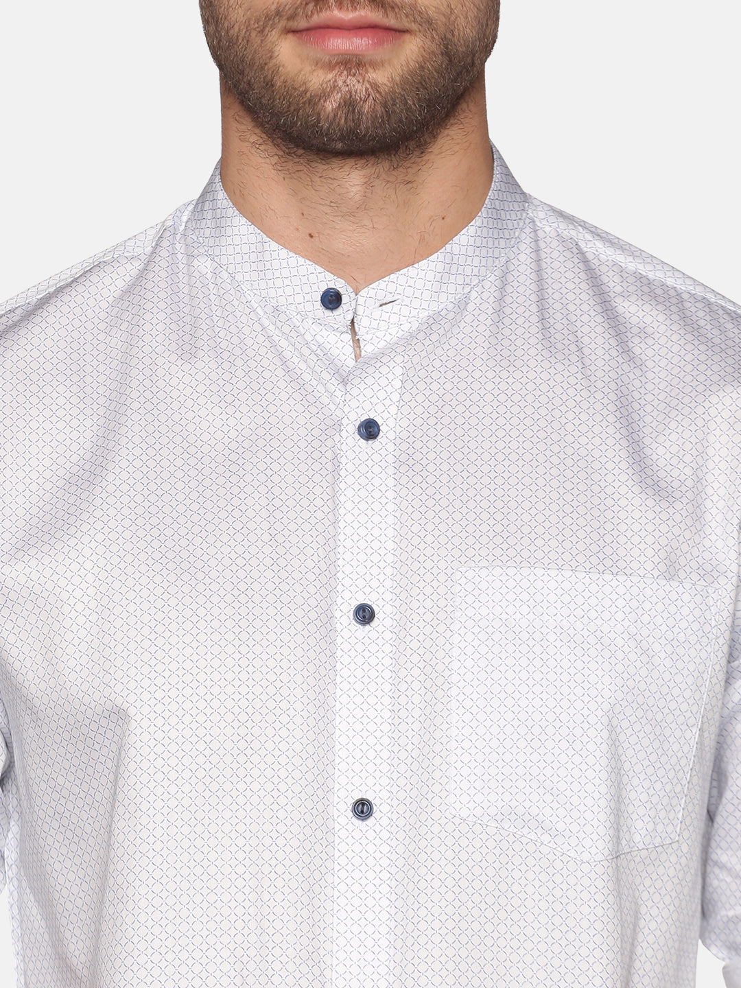Don Vino Men's White Solid Full Sleeve Casual Shirt