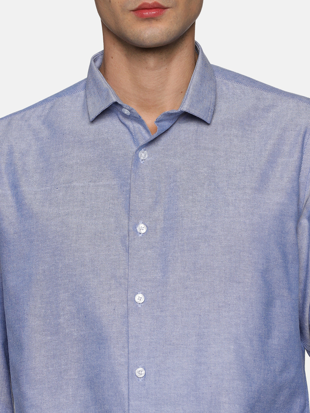 Don Vino Men Blue Solid Full Sleeve Shirt