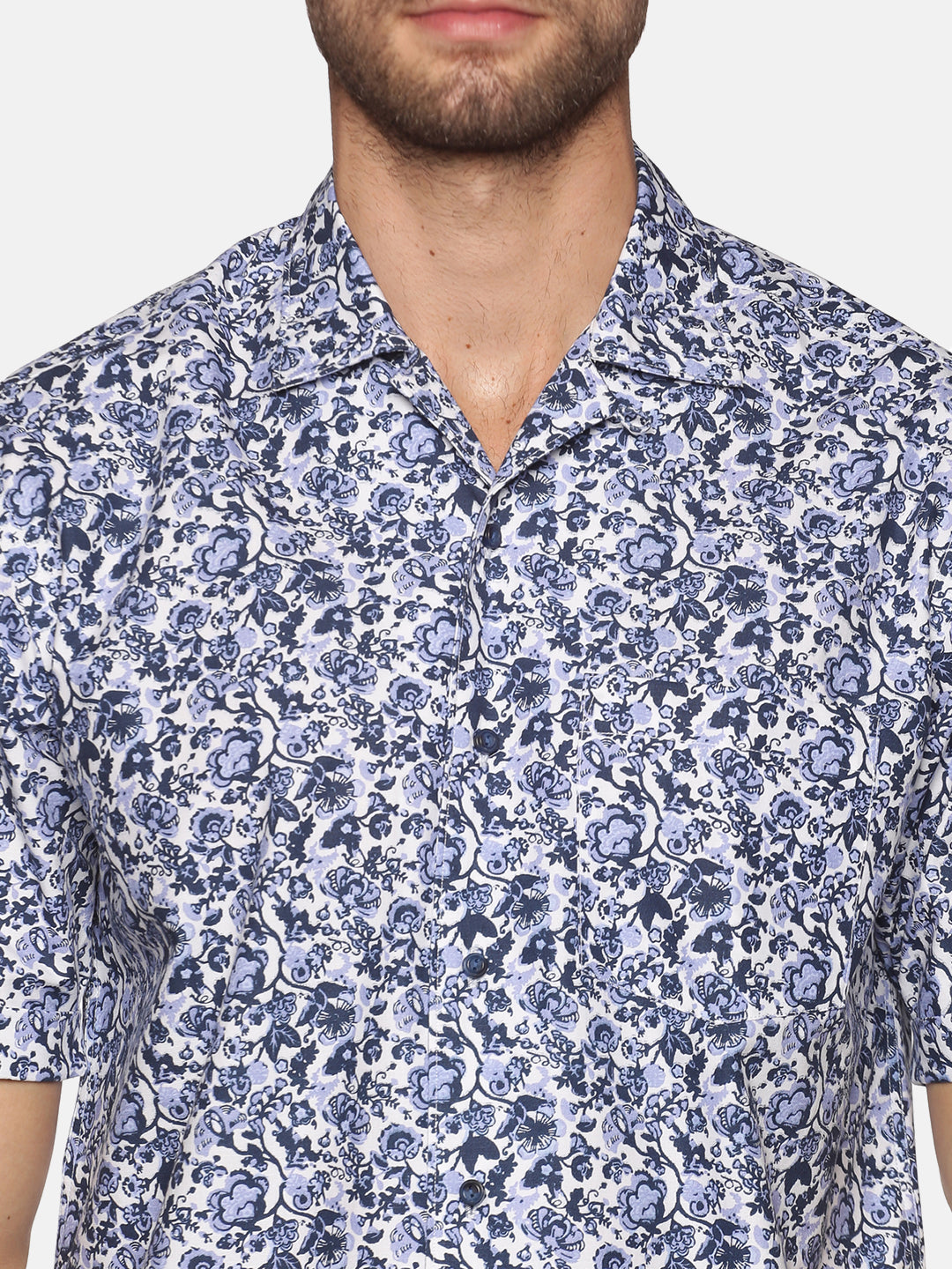 Don Vino Men's Blue Checkered Half Sleeve Shirt