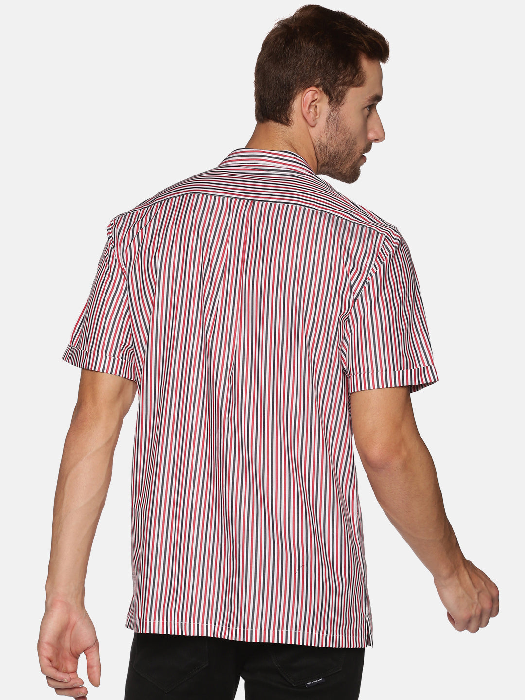 Don Vino Men's Stripes Half Sleeve Shirt